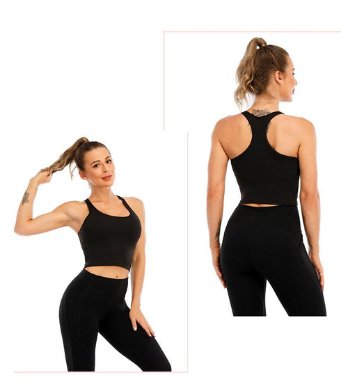 Sports Vest Women's Running Yoga Fitness Sports Bra  Simple Shoulder Strap Sports Vest